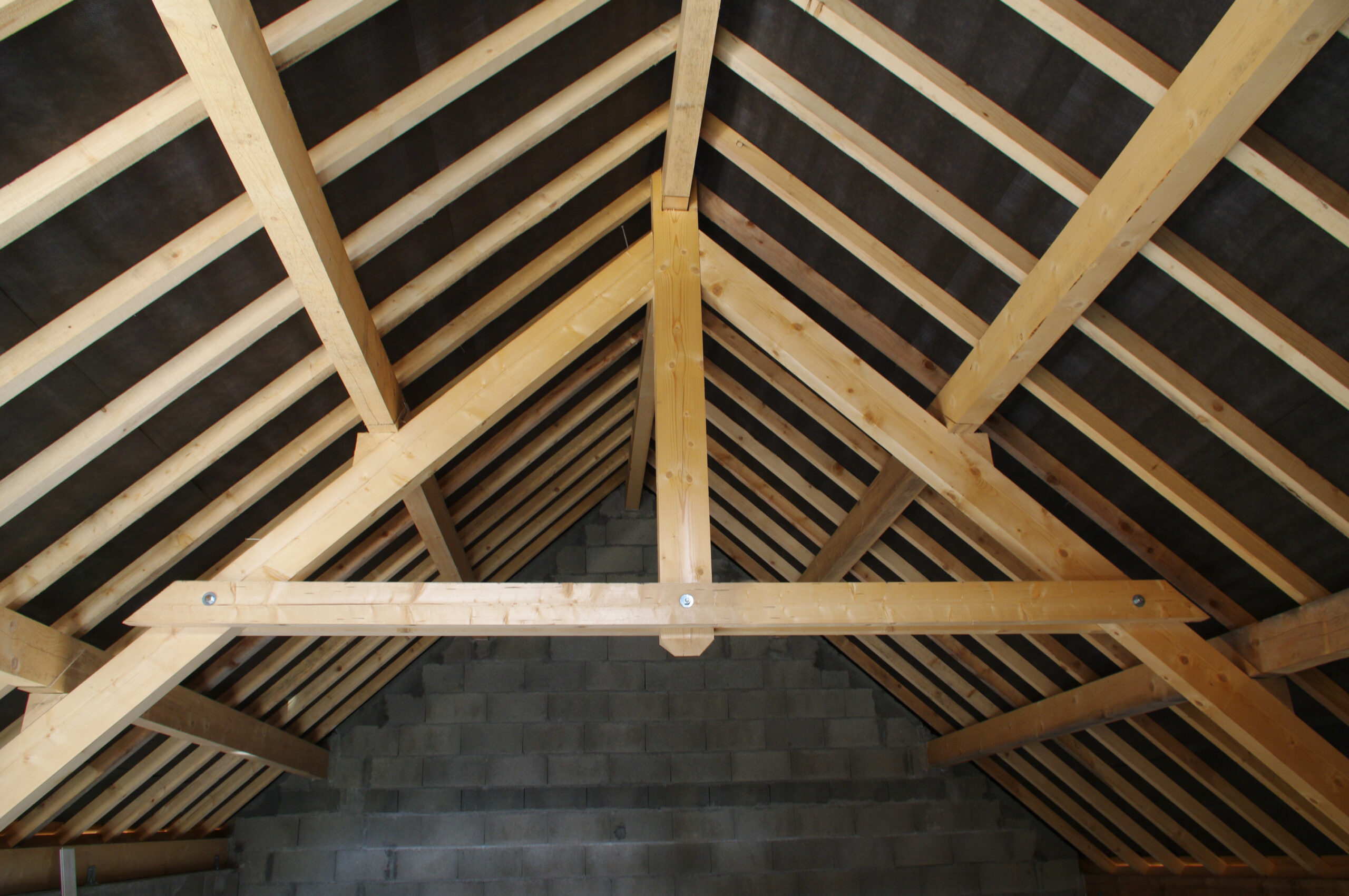 Metal roofing and gutter detail